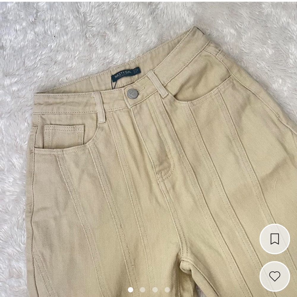 Nasty Gal Beige Denim Jeans